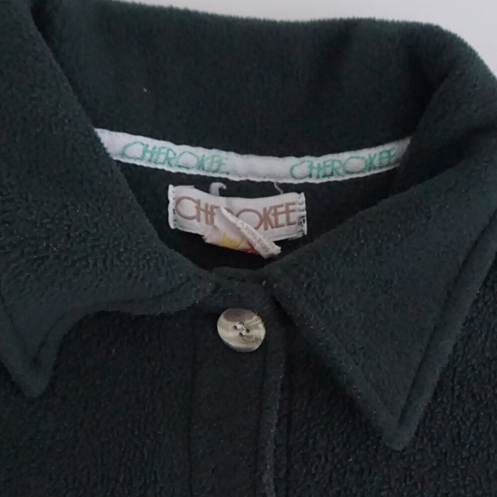 Vintage '90S Cherokee Hunter Green Embroidered Feathers Button Up Shacket S - Picture 10 of 10
